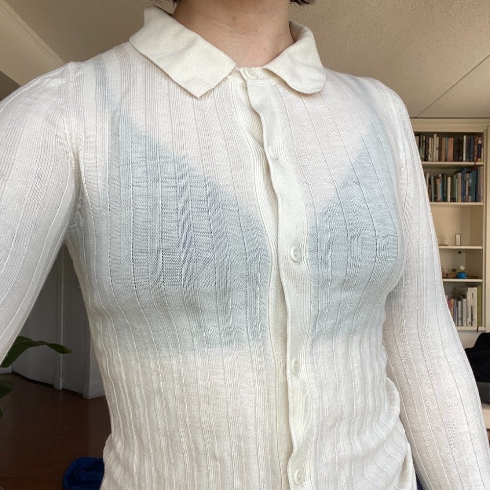 COS merino wool knit button down NWOT